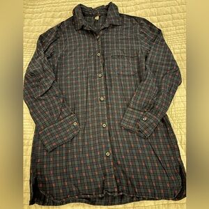 Gap Body, size S. Plaid Button-Up Pajama Shirt